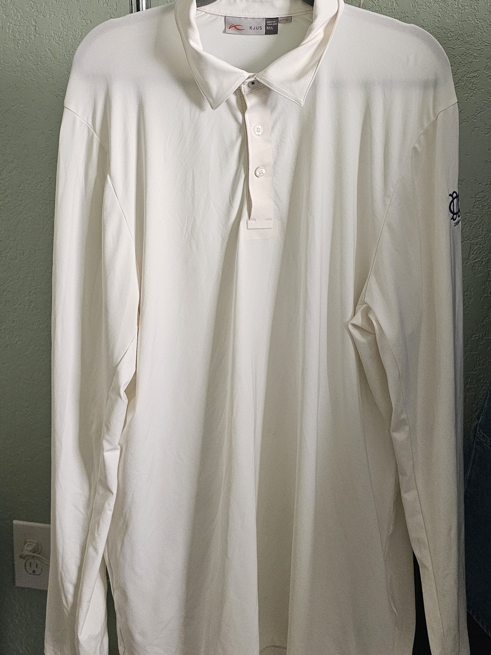 Kjus Men’s Long-Sleeve Polo Shirt in Off-White